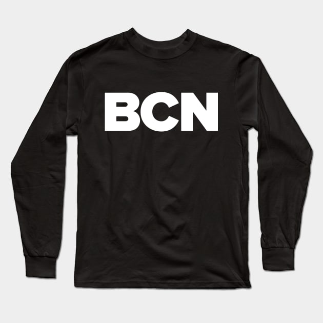 BCN - Barcelona proud city print - white Long Sleeve T-Shirt by retropetrol